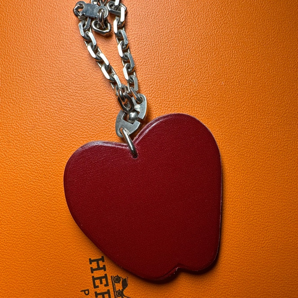 Hermes Apple charm .925 silver/sterling silver chain great for your Birkin Kelly - Picture 3 of 13